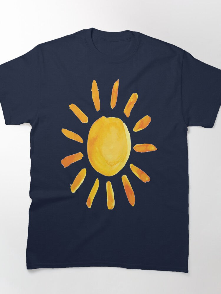 Brushed Watercolor Painted Sun Classic T-Shirt