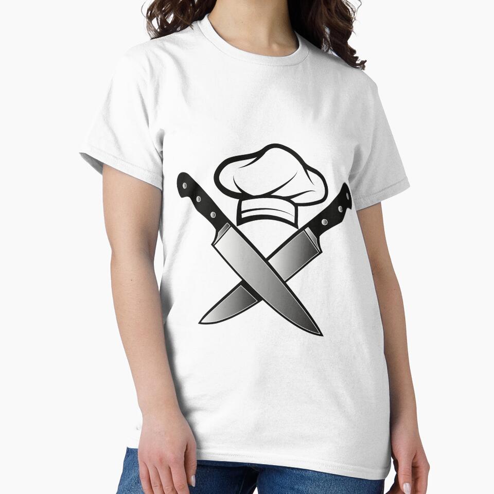 Chef hat and knives Classic T-Shirt
