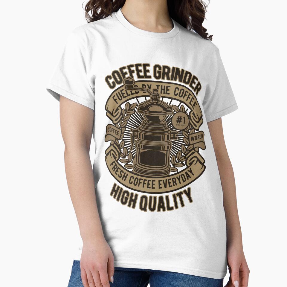 Coffee Themed Gifts for Coffee Lovers, Coffee Grinder Design Classic T-Shirt